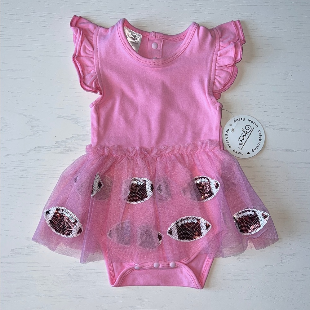 Sweet Wink Football Sequin Tutu Bodysuit Dress 0-3 3-6 6-12 12-18 months